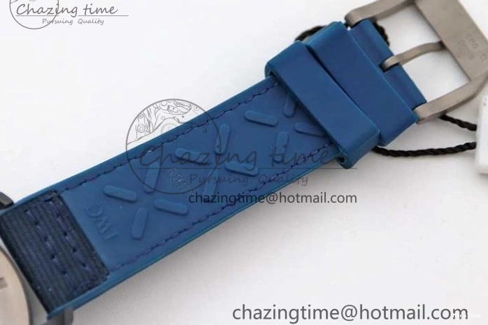 MIROTIME 0710 BestValue Mark XVIII IW328101 Black Ceramic M+F 1:1 Best Edition Blue Dial on Blue Nylon Strap A 7058